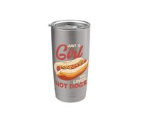 Fast Food Hot Dog Cita Divertida Just A Girl Who Loves Hot Dogs Vaso térmico de acero inoxidable de doble pared