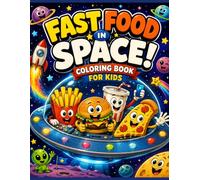 Fast Food in Space Coloring Book for Kids: A Funny Space Adventure with Cute Burgers, Pizza, Fries, Tacos & Cosmic Friends Easy Coloring Pages for Boys and Girls Ages 4-8