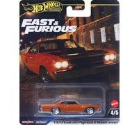 FAST FURIOUS Hot Wheels Modelo Auto 1970 PLYMOUTH ROADRUNNER 1:64 JBL87