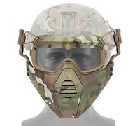 FAST - Gafas protectoras para casco con máscara facial extraíble para airsoft, paintball, fiesta de Halloween