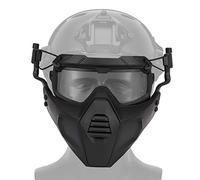 FAST - Gafas protectoras para casco con máscara facial extraíble para airsoft, paintball, fiesta de Halloween