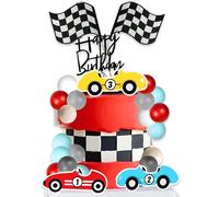 Fast One Cake Topper Race Car Birthday Cake Decoraciones Dos Suministros de Fiesta Rápidos Favores para Racing Car Checkered Flag Birthday Party Decoraciones Suministros