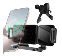 Fast Power Holder - Cargador inalámbrico de coche con Auto Clamping | ABS Body with Rotating Bracket, Air Vent Mount, Secure Grip, Charging Stand for Driving Music Video Vacation