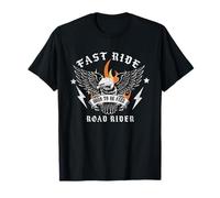 Fast Ride Road Rider Born To Be Free Eagle Biker Camiseta