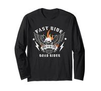 Fast Ride Road Rider Born To Be Free Eagle Biker Manga Larga