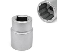 FAST WORLD SHOPPING - Llave de vaso poligonal 27 mm - 12 puntas socket casquillo 3/4" - Brújula profesional bihexagonal para llaves de carraca, acero Cr-V, uso profesional y bricolaje