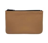 FAST WORLD SHOPPING Monedero de piel auténtica Made in Italy, monedero con cremallera unisex para hombre y mujer, cartera, porta tarjetas de crédito, monedas, billetes y documentos, beige, informal