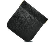 FAST WORLD SHOPPING Monedero para Hombre de Piel Genuina Made in Italy, Billetera de Bolsillo con Cierre de Resorte Snap, Porta Monedas y Billetes, Billetera Unisex Elegante para Hombre y Mujer, Negro