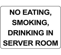 Fastasticdeals - Letrero decorativo de metal con texto en inglés "No Eating Smoking Drinking in Server Room" de 8 x 12 pulgadas, decoración de pared de aluminio para el hogar