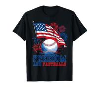 Fastballs And Freedom Patriotic Firework Bandera Americana Camiseta