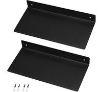 FASTDEPLE Estanteria Pared Juego de 2, Metal Estantería para Baño 30 x 14 cm, Negro, Baldas Flotantes para Sala de Estar, Dormitorio, Cocina, Sala de Estudio