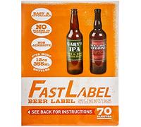 FASTFERMENT FastLabel Accesorios de fermentación - Etiquetas estándar para botellas de cerveza de 12 onzas - Nunca frotes una botella de nuevo traída botella de cerveza 12 oz 333 ml, 70