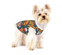 FastFoodPattern - Camiseta para perro de primera calidad, ropa suave 100% algodón para perros, perfecta para perros pequeños a medianos, camisas elegantes y cómodas para perros, talla L