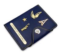 Fastidious Cartera de piel sintética de alta calidad para pasaporte, cierre magnético con botón, unisex, Azul, Ciudadano del mundo