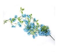 Fastigeaty Flores artificiales colgantes de seda, para decoración de jardín, jazmín falso de 100 cm y guirnalda de gloria matutina para paredes interiores y exteriores, boda y fiesta (azul jazmín de
