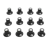 FASTROHY 12 piezas de guitarra AMP perilla amplificadora bordeada perilla control de tono de volumen para defensa, negro
