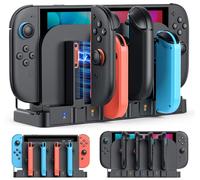 FASTSNAIL - Cargador magnético 8 en 1 de doble dirección compatible con Switch 2 2025 y Joycon original y OLED, base de carga rápida para FASTSNAIL 2 accesorios __PLACEHOLDER_BRAND_2__ Con