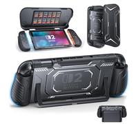 FASTSNAIL - Funda protectora para Switch 2, funda Switch 2 con marco central de TPU acoplable, agarre ergonómico antideslizante para Joycon 2, cubierta frontal de policarbonato antiarañazos con 10