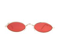 FastUU Gafas de Sol Mujer, Gafas de Sol ovaladas de protección Ocular Vintage Gafas de Lente Transparente con Almohadillas de Nariz Ligeras para Conducir, Viajar, Deportes(Rojo)