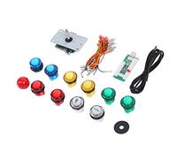 FastUU Piezas de Bricolaje Classic Arcade Game, Juego de Joystick DIY Arcade Game, Panel de Control de Chip de computadora USB, botón de fácil instalación 10Xgamepad con luz para PS3 / PC
