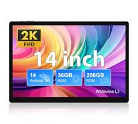 FASTWD Tablet 14 Pulgadas Android 14 Tablet,2025 Newest Tableta 5G WiFi（sin Soporte SIM）,11580mAh y 20W,36GB RAM+256GB ROM/2000 * 1200 incell FHD/Widevine L3/Face ID/BT 5.0/TÜV/GMS/Negro