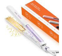 Faszin Plancha de Pelo Profesional Estrecha 2 en 1, Titanio con Iones, Calentamiento en 20s, Pantalla LCD, Para Alisar, Rizar y Estilizar con Precisión, Mejor que las Planchas Anchas