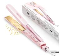 Faszin Planchas del Pelo 2 en 1, Calienta en 20s Plancha Pelo, de Titanio con Iones Plancha de Pelo, Pantalla LCD Clara, Ideal para Alisar, Rizar y crear Ondas (Rosa)