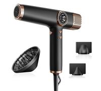 Faszin Secador de Pelo Profesional y Ligero con Motor de 110,000 RPM, Secado Rápido, 200 Millones de Iones, Bajo Ruido, Pantalla LED y 3 Boquillas Magnéticas, Ideal para el Hogar y el