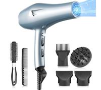 FaszinCare Secador de pelo profesional Iónico, potente Secadores pelo con iones, difusor y peine concentrador - 2 velocidades y 3 ajustes de calor, para familia y salón, Nocturna Rápido Secado Cabello