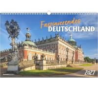Faszinierendes Deutschland 2027: Wandkalender 49,5x33 cm mit 12 Landschafts- und Städteaufnahmen, sprachneutralem Kalendarium und Spiralbindung