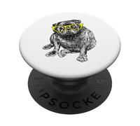 Fat Black Pug PopSockets PopGrip Adhesivo