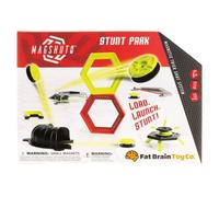 Fat Brain Toys Magshuto Stunt Park, Juego de Trucos con rampas, 15 desafíos, Juguete Educativo Stem, Actividad física para niños, Juego Creativo para Interiores