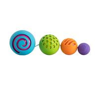 Fat Brain Toys, Oombee Ball, 4 Bolas encajables con texturas para bebés, juguete de aprendizaje infantil, juego seguro, estimulación sensorial, para niños preescolares desde 10 meses, Bizak (30690230)