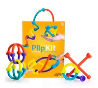 Fat Brain Toys Plip Kit 52 Piece Bendy Silicone Link Toy Building Set in a Var