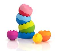 Fat Brain Toys, Tobbles Neo, 6 Bolas apilables de Colores Formas para bebés, Juguete de Aprendizaje Infantil, Juego Seguro, estimulación sensorial, niños preescolares Desde 6 Meses, Bizak (30690700)