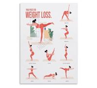 Fat Burn Poster Yoga Poses Womens Fitness Chart Decor