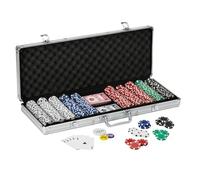 Fat Cat Texas Hold 'em (11,5 G Arcilla Poker Chip Set con Caja de Aluminio, 500 fichas de Dados de Rayas