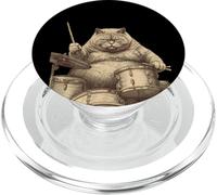 Fat Cats Tocando la batería Moody Musical Cat Funny Músico Hombres PopSockets PopGrip para MagSafe