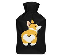 Fat Corgi Butt - Botella de agua de goma con cubierta de felpa suave, bolsa de agua caliente para invierno, manos y pies, protección contra el frío, 1000 ml
