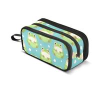 Fat Frog - Estuche para lápices de gran capacidad para niños y niñas, 3 compartimentos, organizador de papelería, estuche para escuela, oficina, trabajo, Rana gorda, Talla única, Maletín