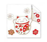 Fat Lucky Fortune - Juego de 5 gafas de limpieza para gato, diseño de flor de Japón