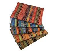 Fat Quarters Fabric Bundles - Ethnic Striped Cotton | 5pcs Bronzing Fabrics with Soft Texture, Craft Sewing Fabric with ColorsSurment, DIY Cloth Material for Quilting Sewing Accessories