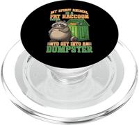 Fat Raccoon Spirit Animal Getting Into Dumpster PopSockets PopGrip para MagSafe