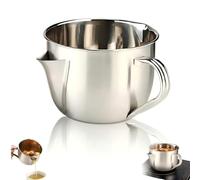 Fat Separator Stainless Steel with Dual Spout Design - Gravy and Grease Strainer for Cooking, Broth, Stew & Hot Pot, 304 Metal Oil Separator Cup with Cool Touch Handle (S)