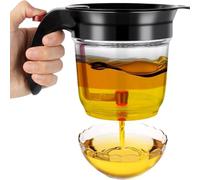 Fat Separator with Bottom Release, 33 Oz Turkey Gravy Separators with Oil Strainer, Grease Separator with Built-in Strainer for Cooking Gravy (1 set)