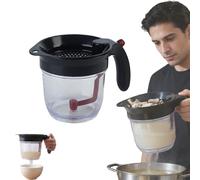 Fat Separator with Bottom Release, Gravy Seperator, Clear Plastic with Black Lid for Cooking Oil Strainer Oil Separator for Cooking (1* Pcs)