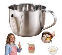 Fat Separator with Dual Spout Design, Stainless Steel Gravy and Sauce Strainer for Broth, 6-Cup Oil Separator Cup for Cooking, Cool Touch Handle, Reusable Fat Skimmer for Soup&Stew (500ml)