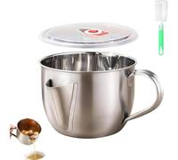 Fat Separator with Dual Spout Design,Stainless Steel Gravy and Sauce Strainer,Portable Fat Separator with Handle,for Broth, Soup, Stew, Hot Pot,Remove Excess Oil from Soup Or Food