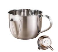 Fat Separator With Dual Spout Design，Stainless Steel Material，Suitable for Filtering Grease From Soups, Hot Pots,and Stews (A*1PCS)