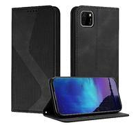 Fatcatparadise Funda para Huawei Y5P 2020/Honor 9S, Cuero Premium Fundas con Tapa Libro Móvil Flip Case Protección Ranura Tarjeta Soporte Magnético Carcasa para Huawei Y5P 2020/Honor 9S (Negro)